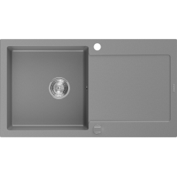 Mexen Leo zlewozmywak granitowy 1-komorowy z ociekaczem 900 x 500 mm, szary - 6501901010-71