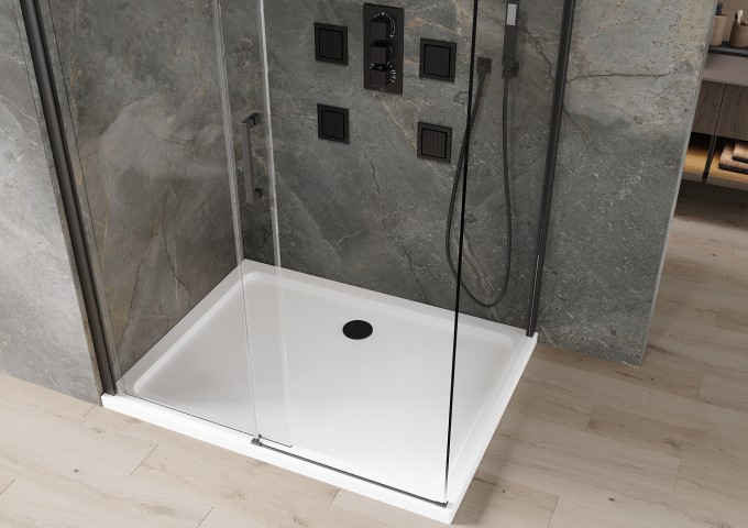 Kabiny prysznicowe półokrągłe z brodzikiem 100x100